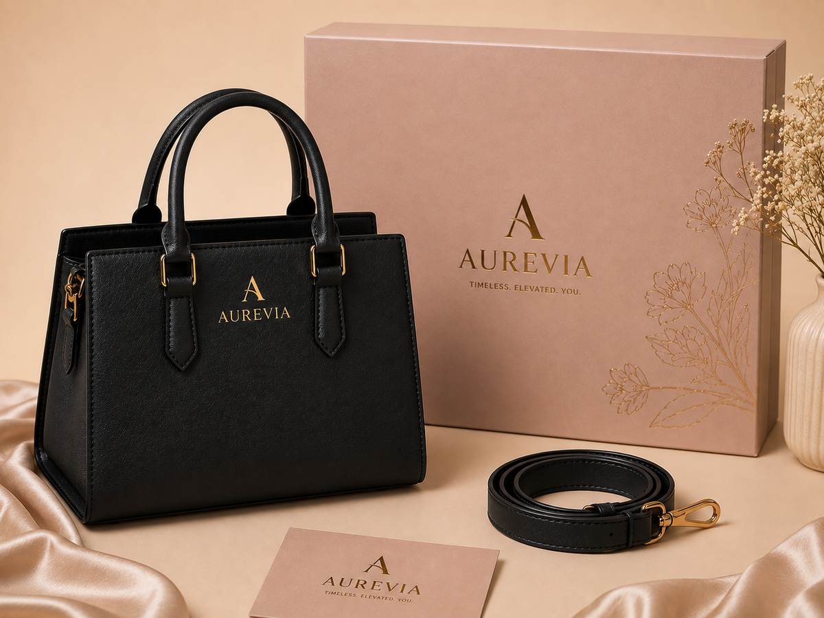 AUREVIA Premium Full-Grain Leather Handbag